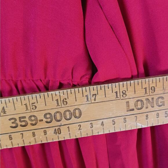 Shein Modest Pleated Red Dress Size Large - Picture 8 of 9